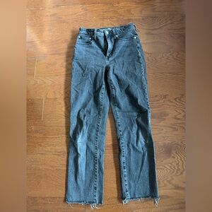 Madewell High-Rise Straight Leg Jeans - Washed Black